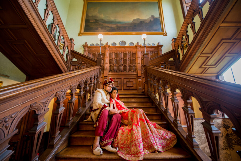 Elegant Indian Couple at Sandon Hall Stafford